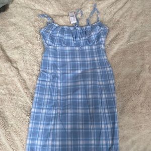 Brandy Melville Blue and White Plaid Dress
